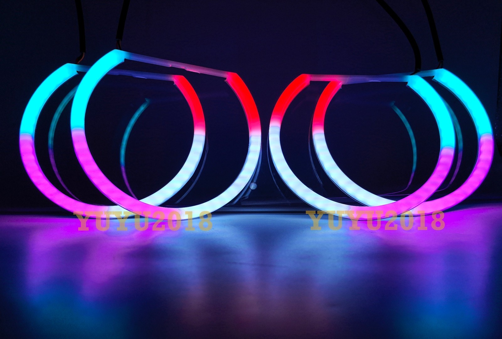 Dream color halo ring Flow series Chasing RGB LED Turn Signal Bluetooth DRL lamp