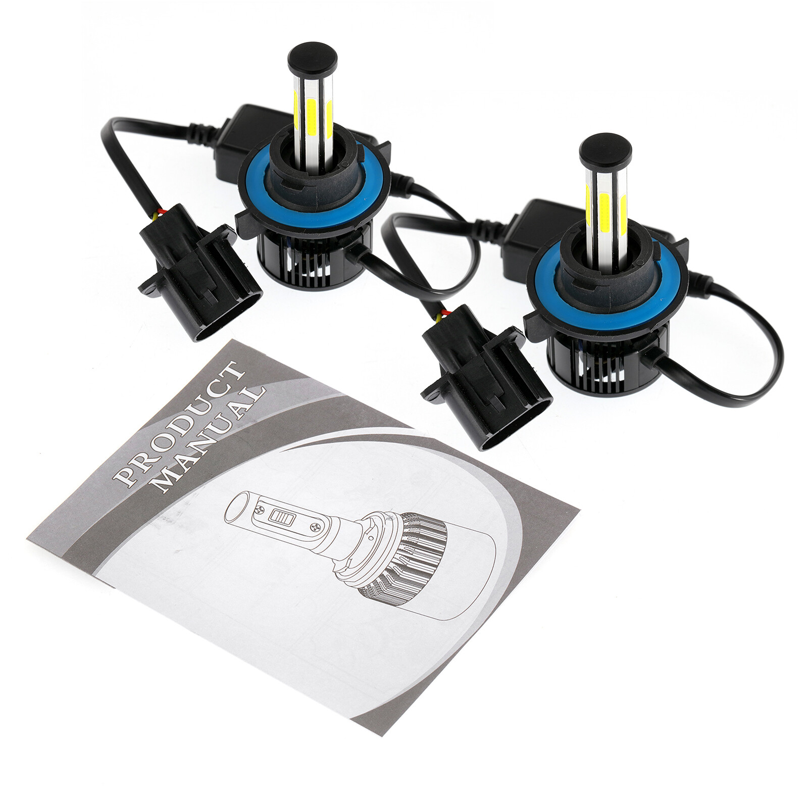 6-Sides H13 9008 LED Headlight High Low Beam Bulbs Super Bright White 450000LM