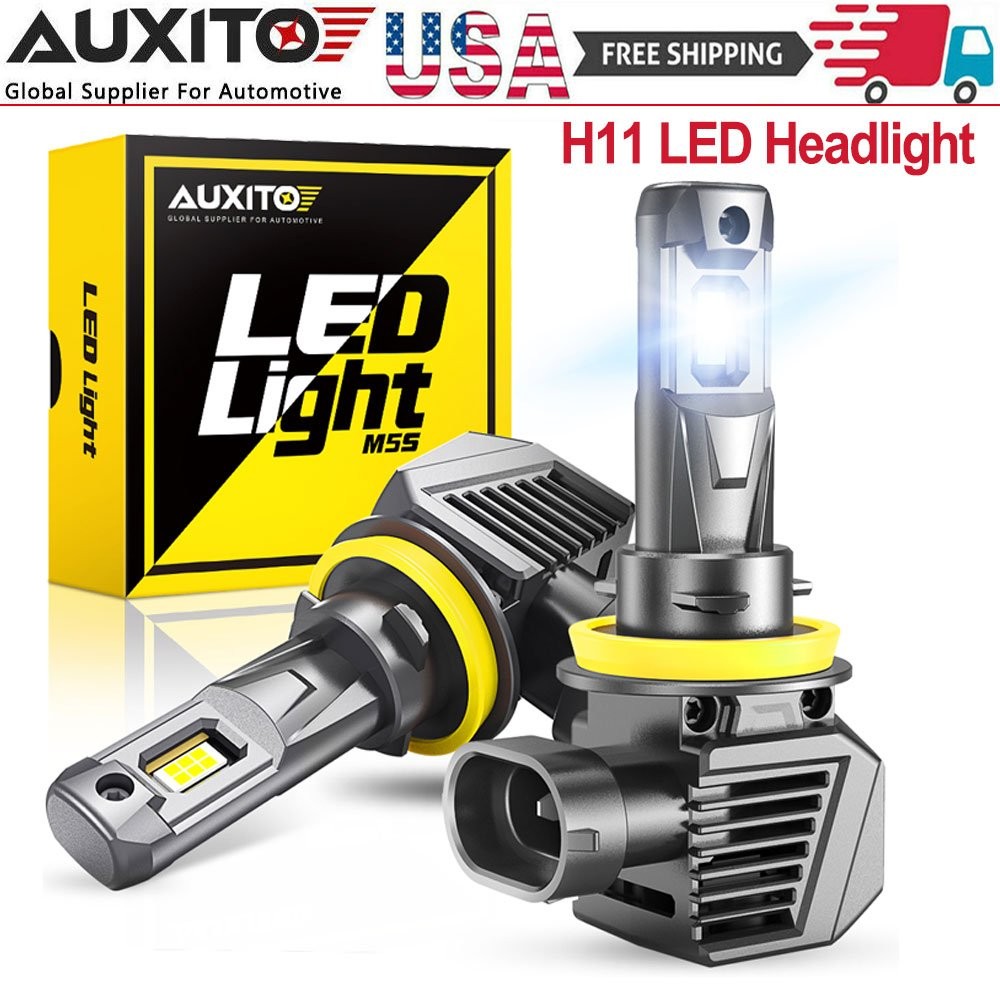 2x H11 H8 LED Headlight Bulbs High Beam Light 22000LM 6500K Xenon White Bright