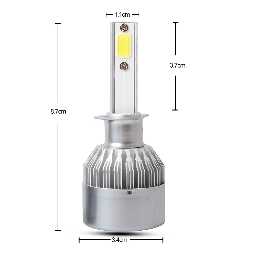 Pair H1 C6 LED Headlight FOG Lights Kit 6500K White High Low Beam Bulbs 720000LM