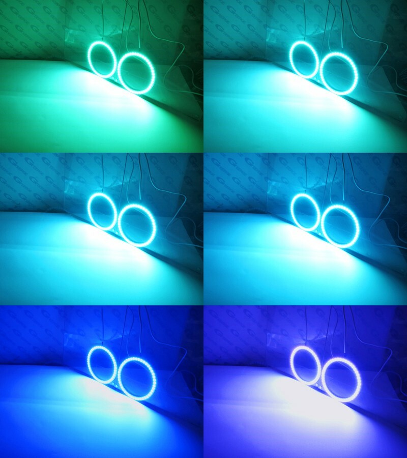 For Yamaha YZF R1 YZF-R1 2009 2014 Multi Color RGB LED Angel Eyes Bluetooth APP