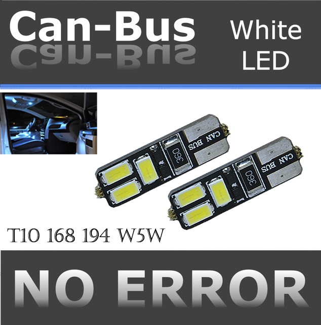 4pc T10 Canbus Samsung 6 LED Chip White Plugin Front Side Marker Light Bulb P685