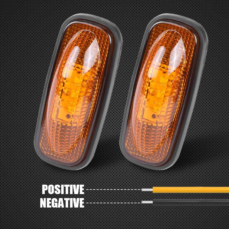 2X Amber Marker Lights LED Clearance Side Light Lamp Truck Trailer RV Waterproof