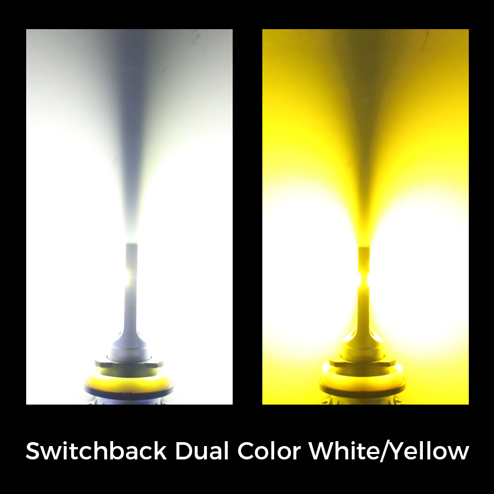 2x 880 881 LED Bulbs Fog Driving Light White / Yellow / Switchback Dual Color