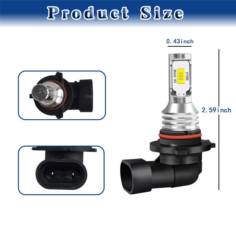 2X 9005 HB3 LED Headlight kit HB3 200W 8000LM High Low Beam 6000K White Bulb HID