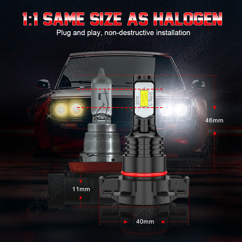 For Jeep Cherokee 2014-2015 LED Headlight & Fog Light Bulbs Combo Clear White