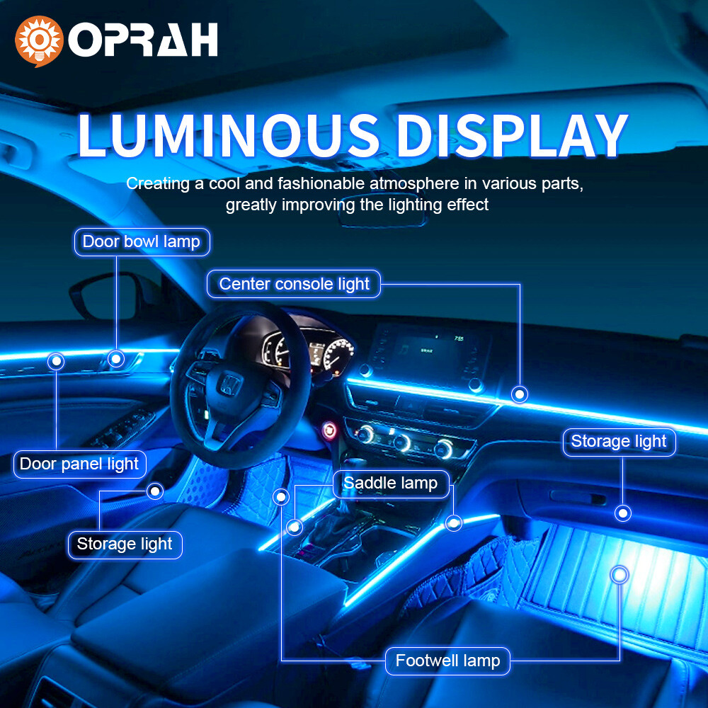 LED Car Interior Strip Light Atmosphere APP-Control Ambient Light 1~22 Kit US