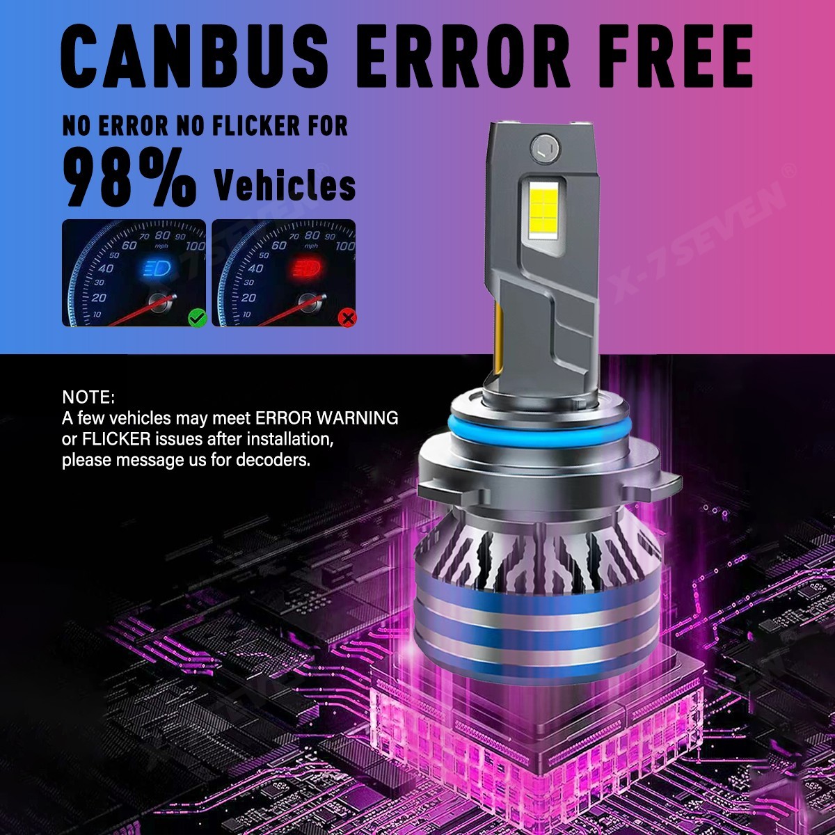 X-7SEVEN 9005 LED Headlight Kit High Beam Bulbs Super Bright White 150 W Canbus
