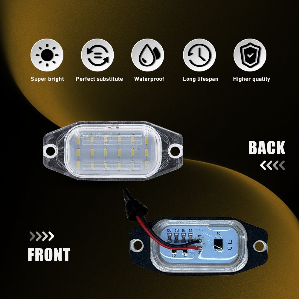 2PCS Chrome LED License Plate Lights for 2007-2014 Toyota FJ Cruiser 6000K White