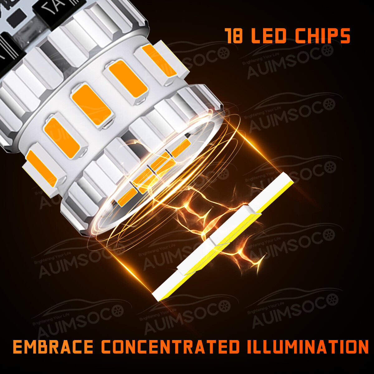 3000K Amber LED Front Side Marker Light Bulbs 168 194 2825 T10 Bright SMD