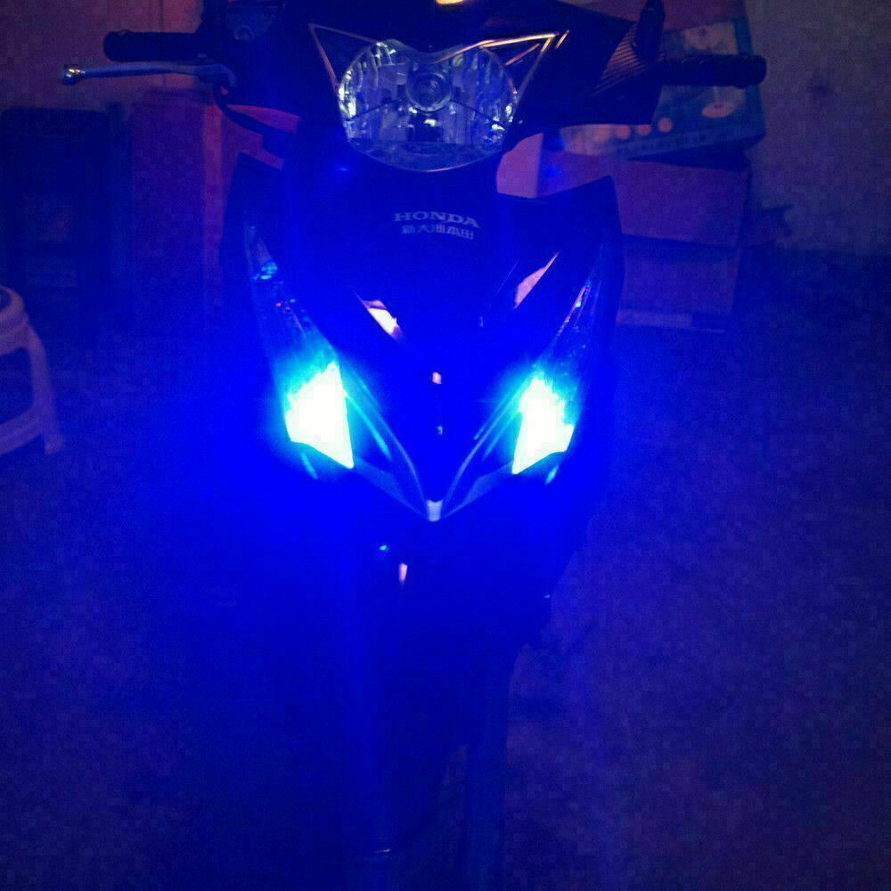 Ultra Blue 12-SMD T10 2825 168 194 Wedge LED Parking Lights Bulbs For Motorcycle
