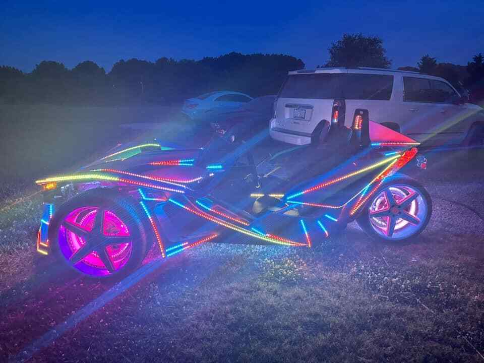 16PCS Triple Row 1/2/3/4/5/6.5FT Treble LEDs CHASING Slingshot Hood Light Strips