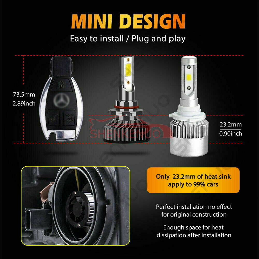 Mini LED Headlight 9005 H11 + 9145 Fog Lights For Ram 1500 2500 3500 2010-2019