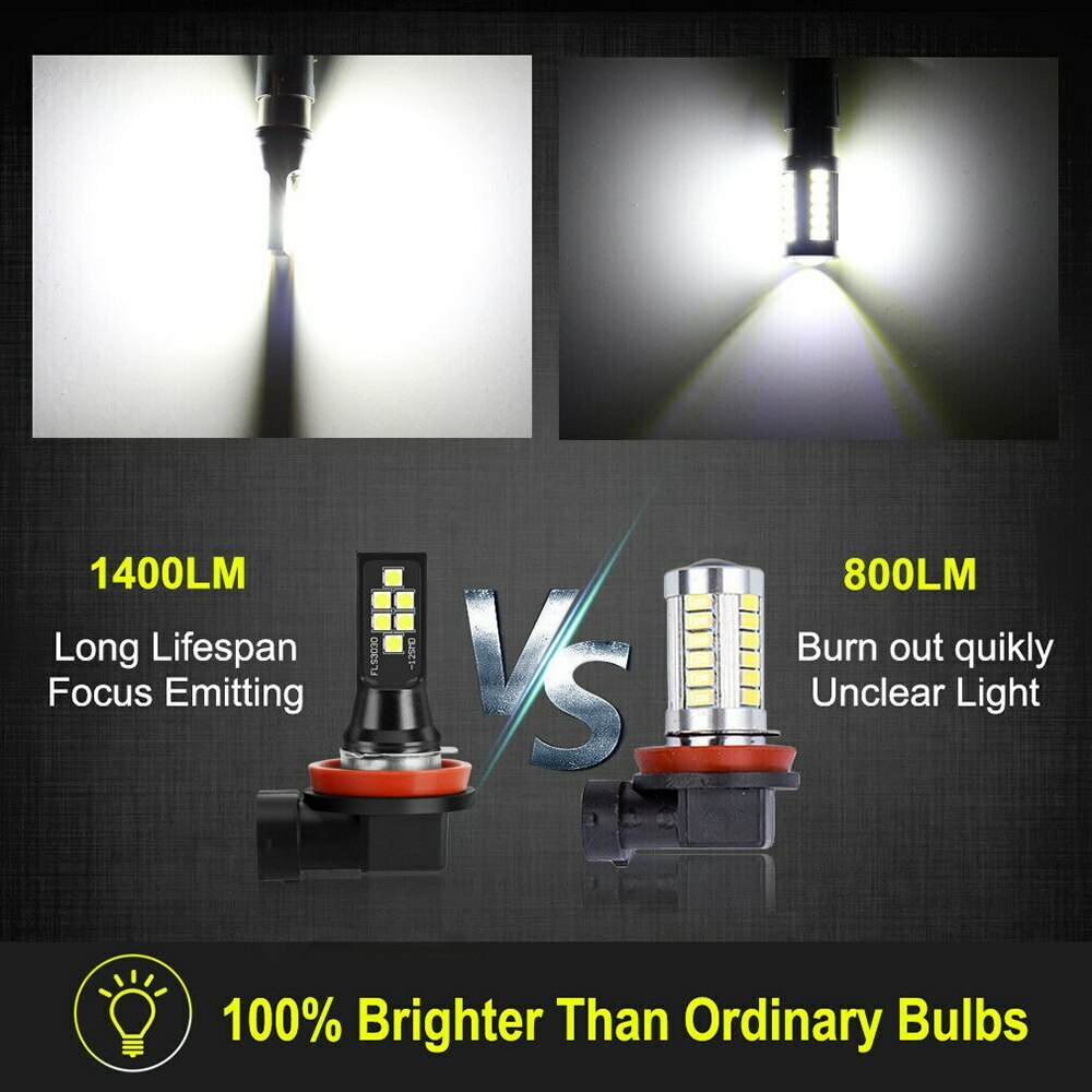 2x 5202 H16 9009 Pink Purple LED Bulbs SMD 3030 Fog Driving Light Super Bright