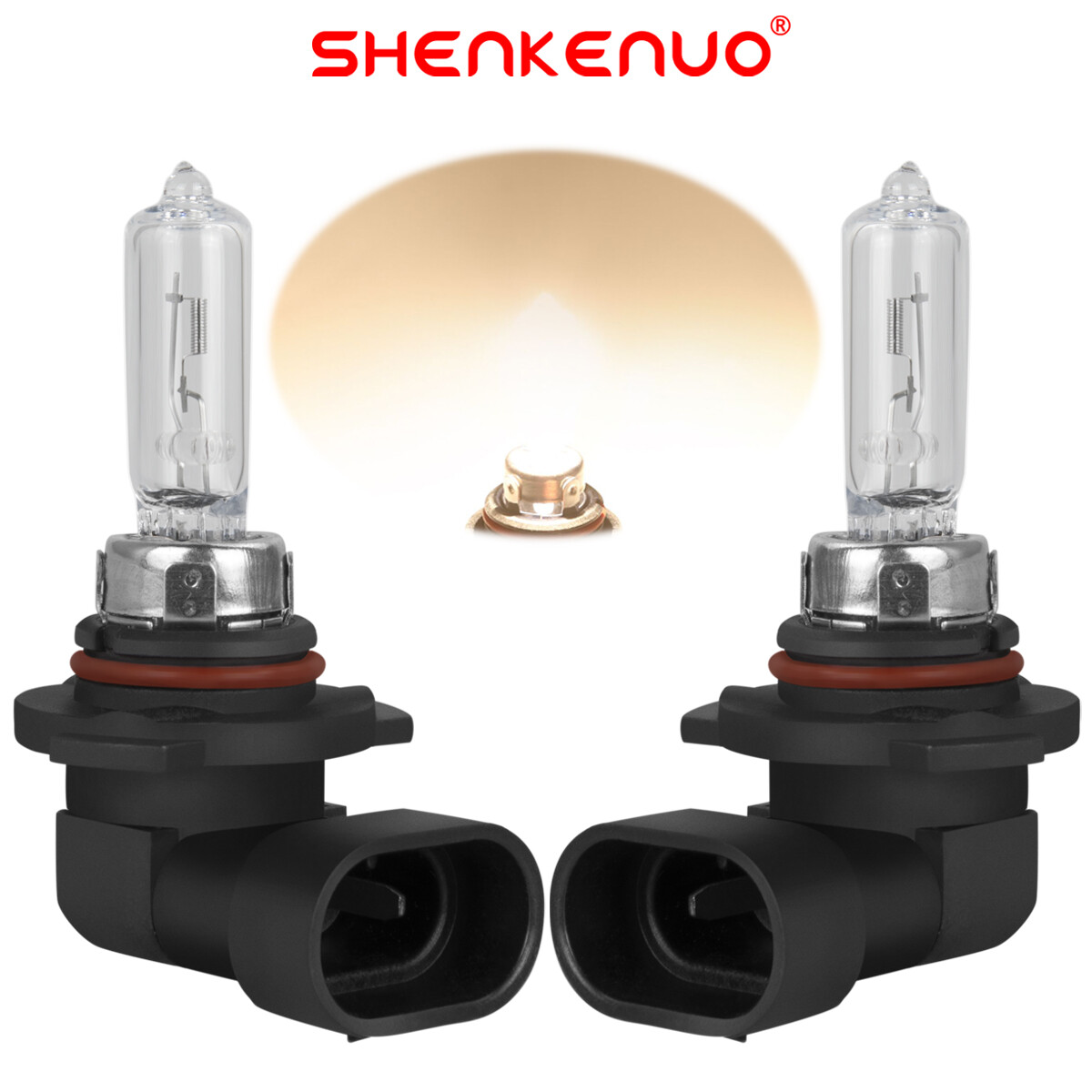 2x 9012/HIR2 Halogen 55W Low-Beam Car Headlight Bulbs Clear Glass Replacement BF