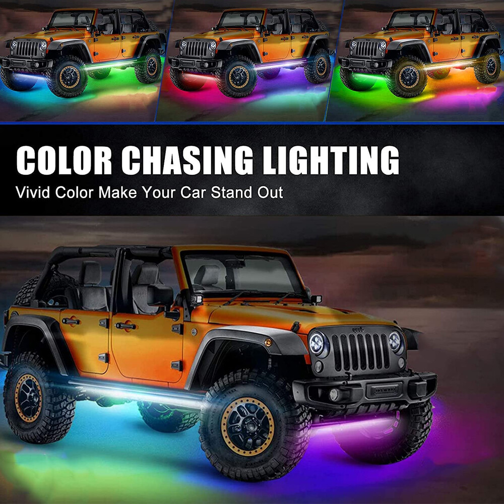 6 PCS RGB LED Underglow Lights LED Lighting Kit Neon Accent Strips For GMC Yukon