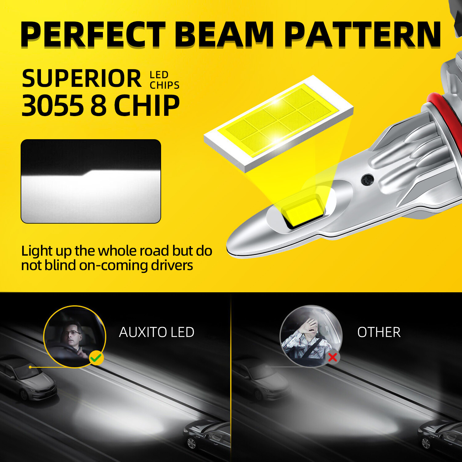 2X 30000LM 9005 LED Headlight Bulb Super Bright Bulbs White 120W High Beam 6000K