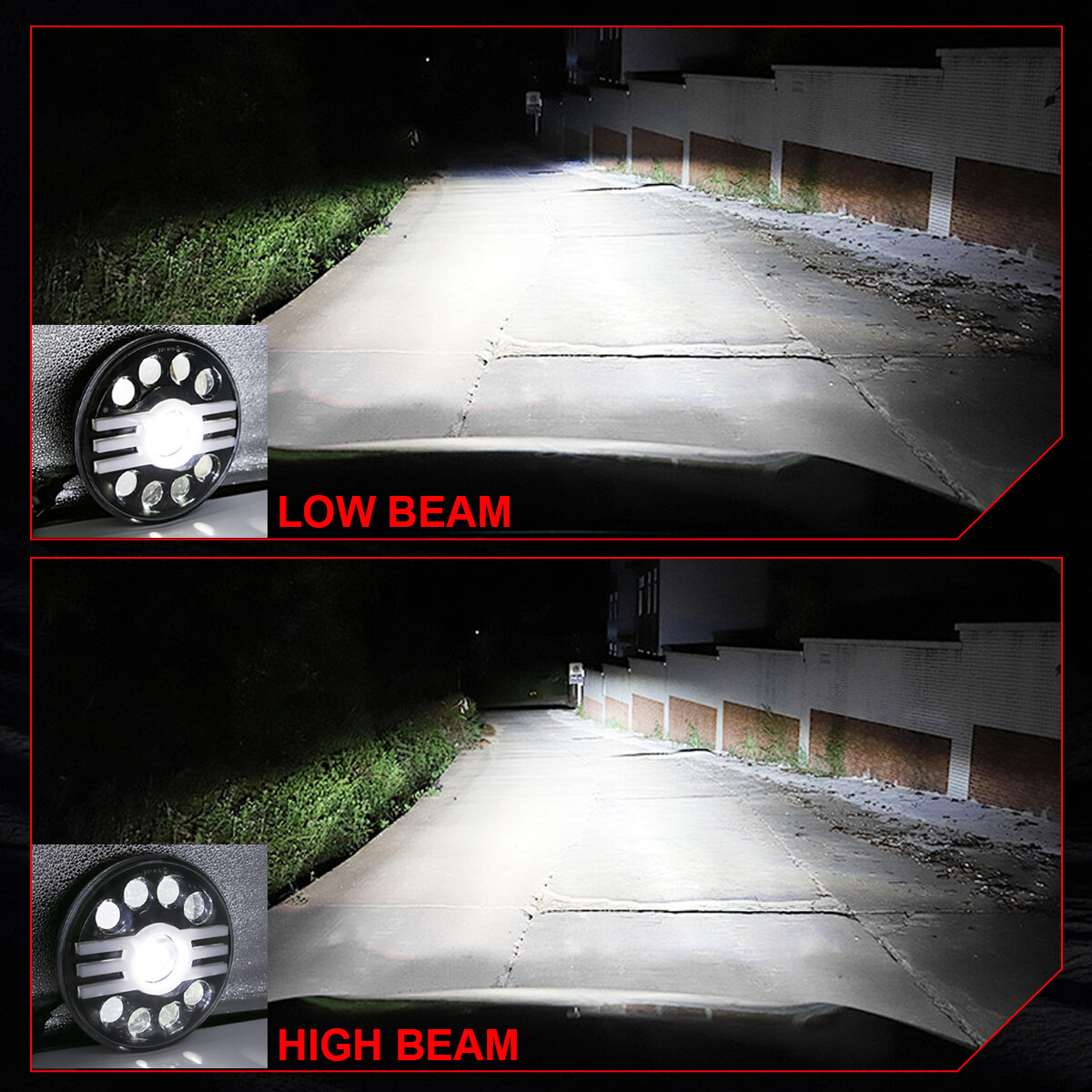 Pair 7″ inch LED Round Headlight Hi/Low Beam FOR 1971-1973 Chevy Chevelle SS A+