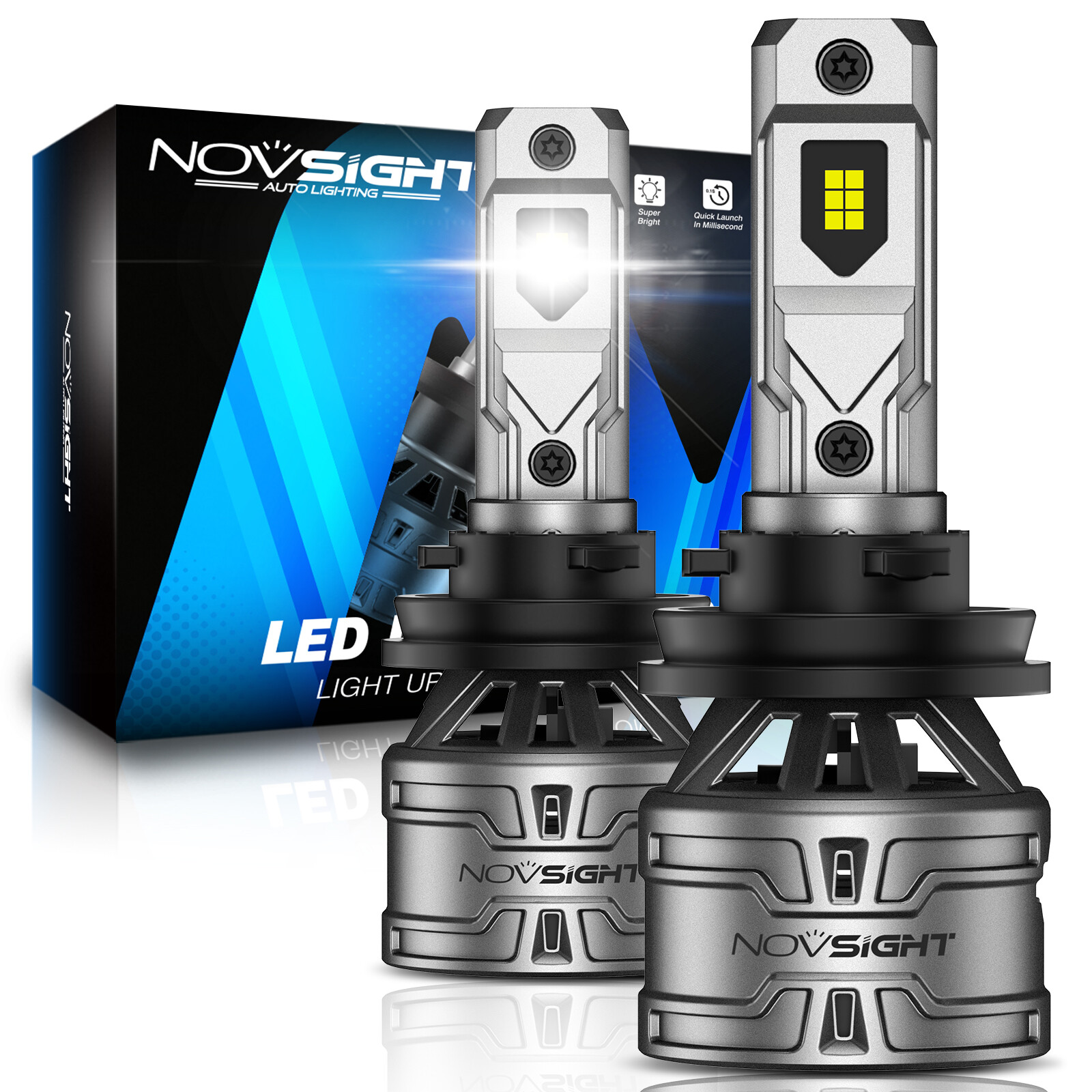 NOVSIGHT H11 H8 H9 LED Headlight Bulbs Conversion High Low Beam Lamp 6500K White