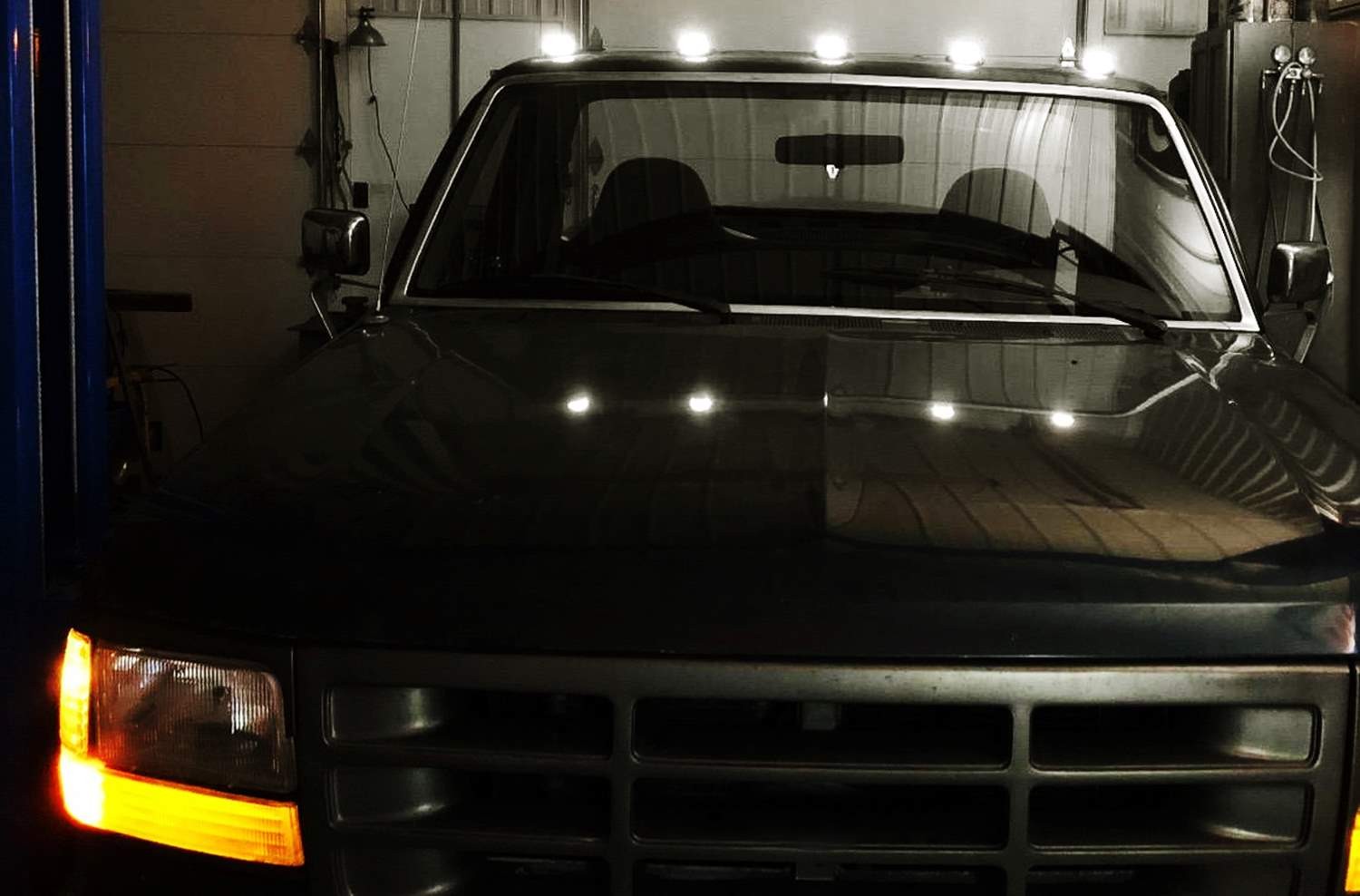 5pc Clear Lens White Full LED Cab Roof Marker Lights For Ford 1980-97 F150 F250