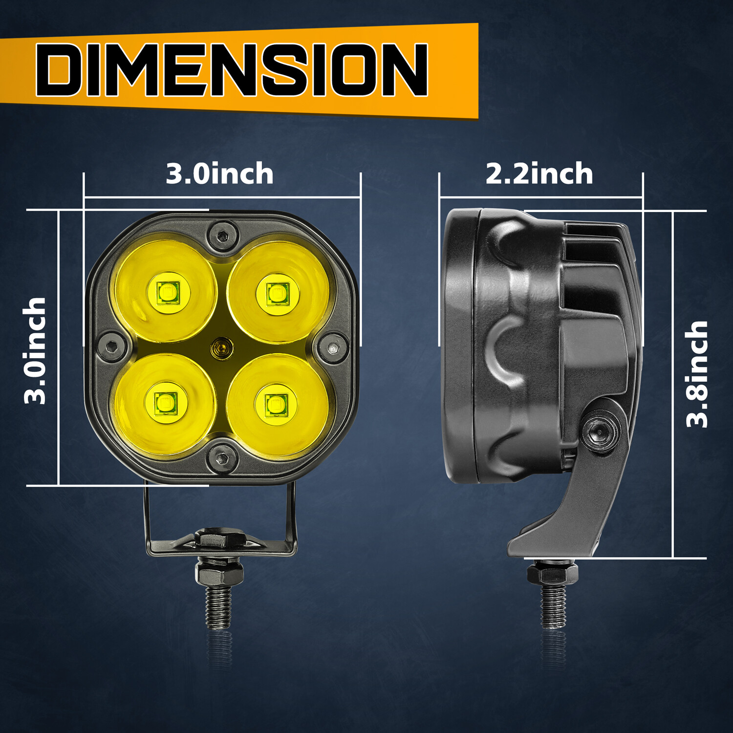 2x For Yamaha YXZ1000R LED Cube Work Light Bar Spot Pods+ Rocker Switch Wiring