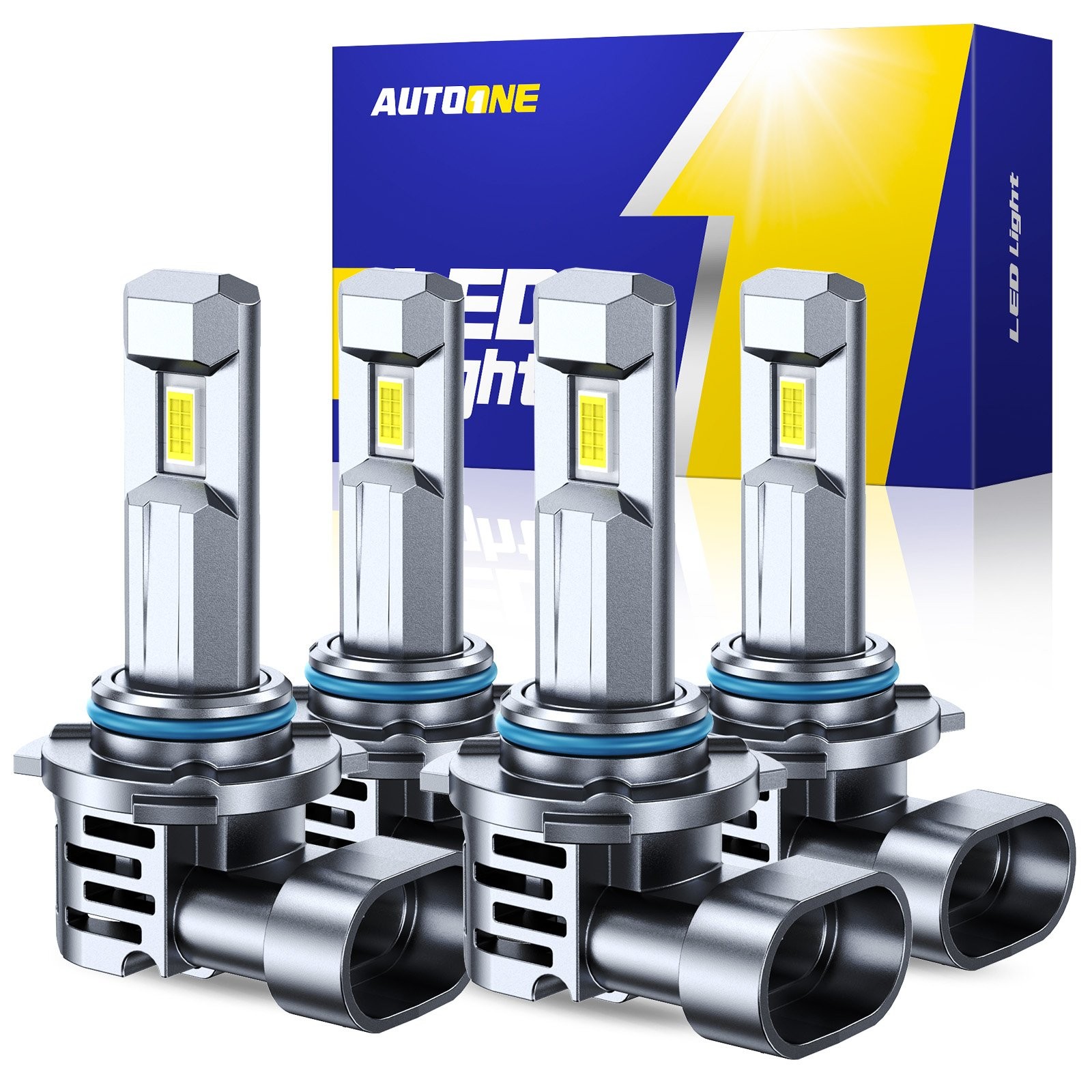 4x AUXITO 9005 H11 LED Headlight Bulbs Conversion Kit High Low Beam Bright White