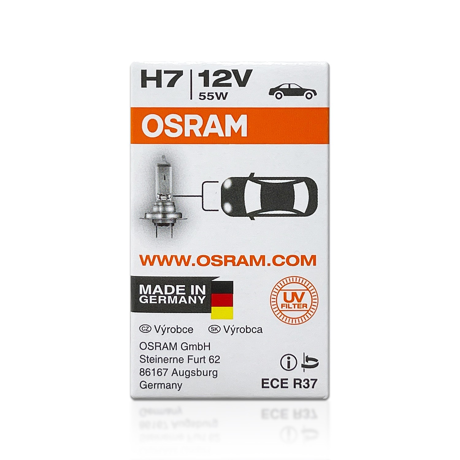 Osram H7L Original Line OEM Halogen Headlight Bulbs LONG LIFE 64210L | Pack of 2