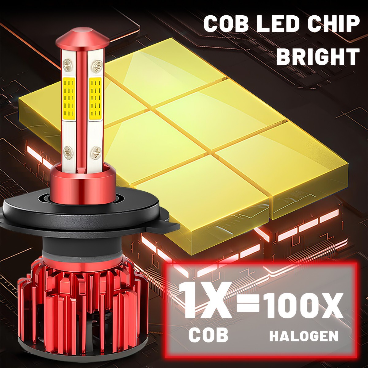20X H4 9003 4-Sides LED Headlight Conversion Kit 130W 15000LM High Low Beam Bulb