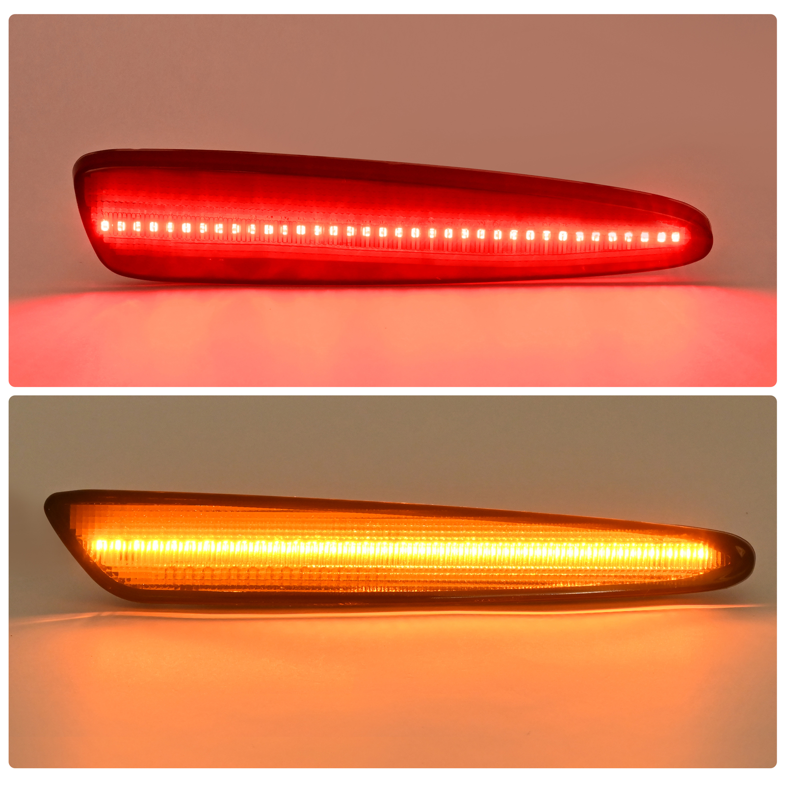 LED Smoked Front Rear Side Marker Lights Amber+Red For Chevy Corvette C6 2005-13
