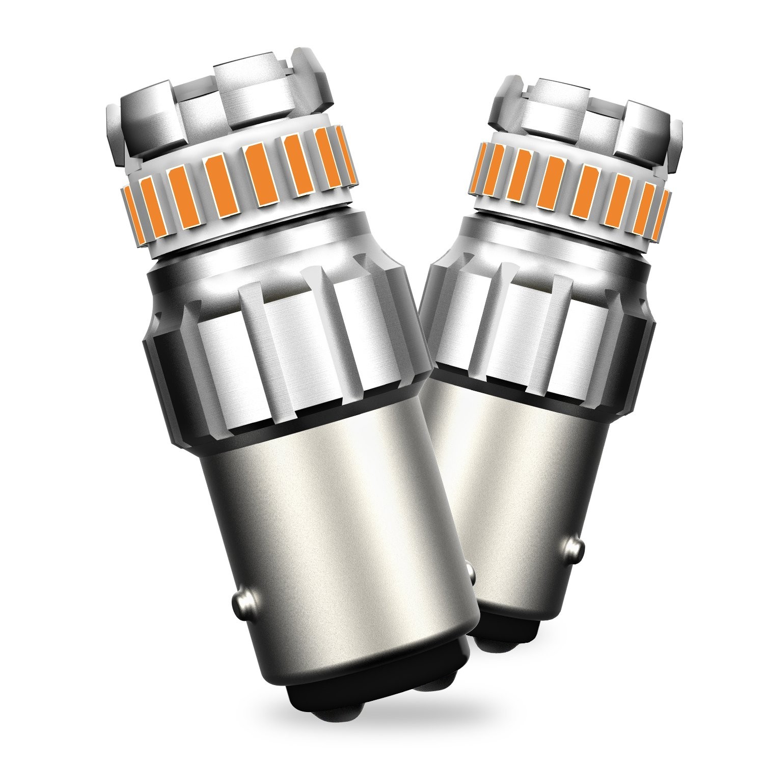 AUTOONE 2F Series 1157 Amber LED Turn Signal Daytime Running Light Bulbs Pair