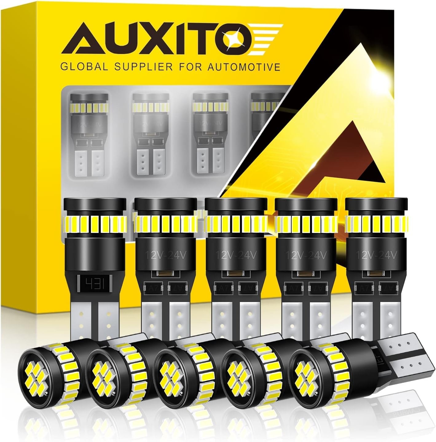 360° Lighting 194 LED Bulb Kit – 10-Pack, 6000K for Total Car Illumination