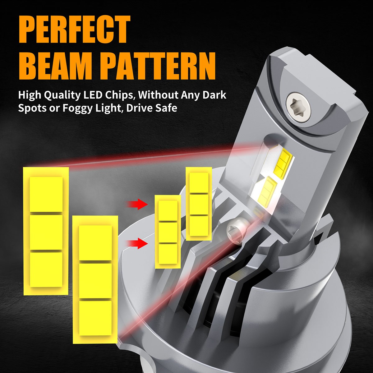 LED Headlight High/Low Beam + Fog Light Conversion Kit Super Bright 6500K 4pcs