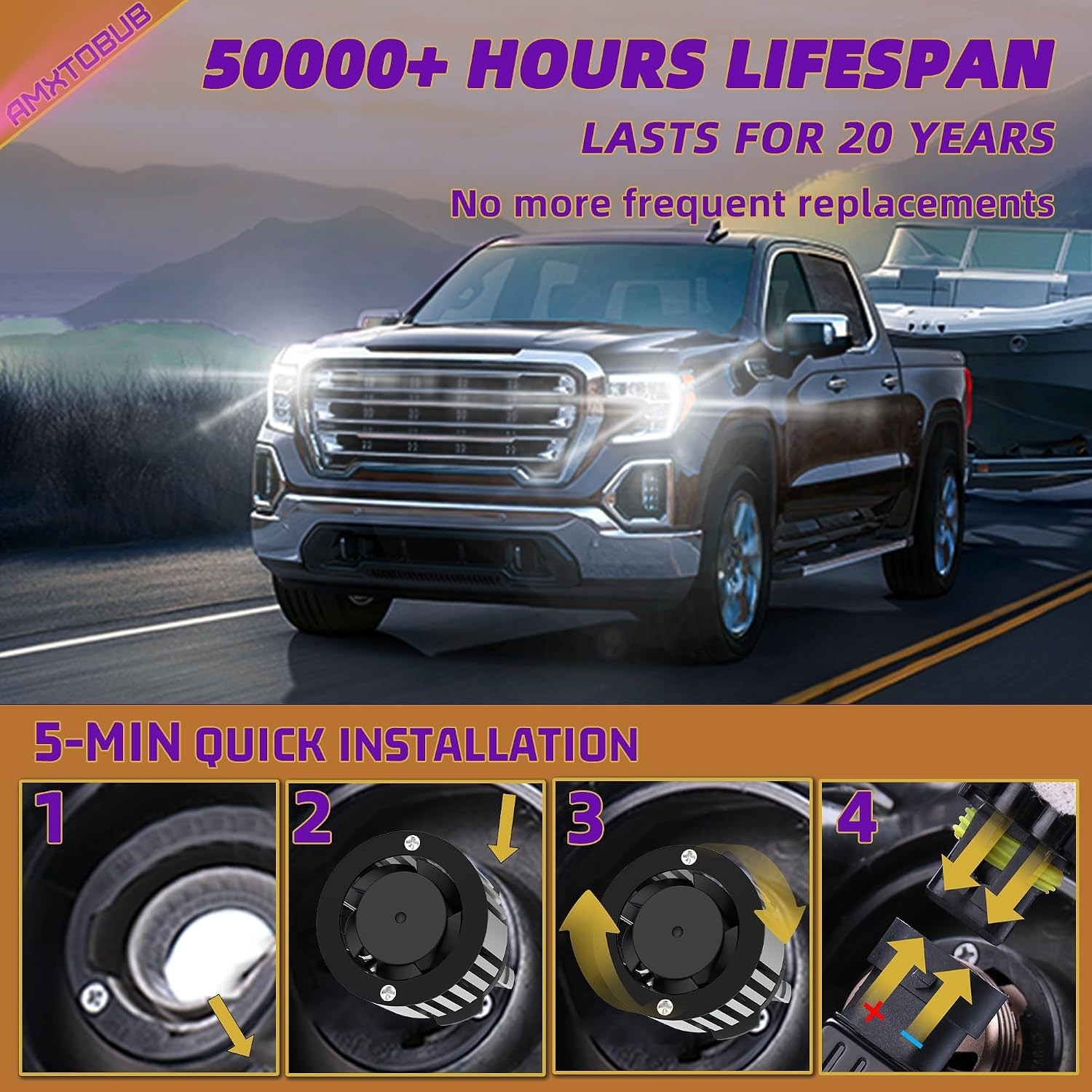 For 2017-2020 Pathfinder light Bulbs, H11 High Beam Low Beam Fog Light Licens…