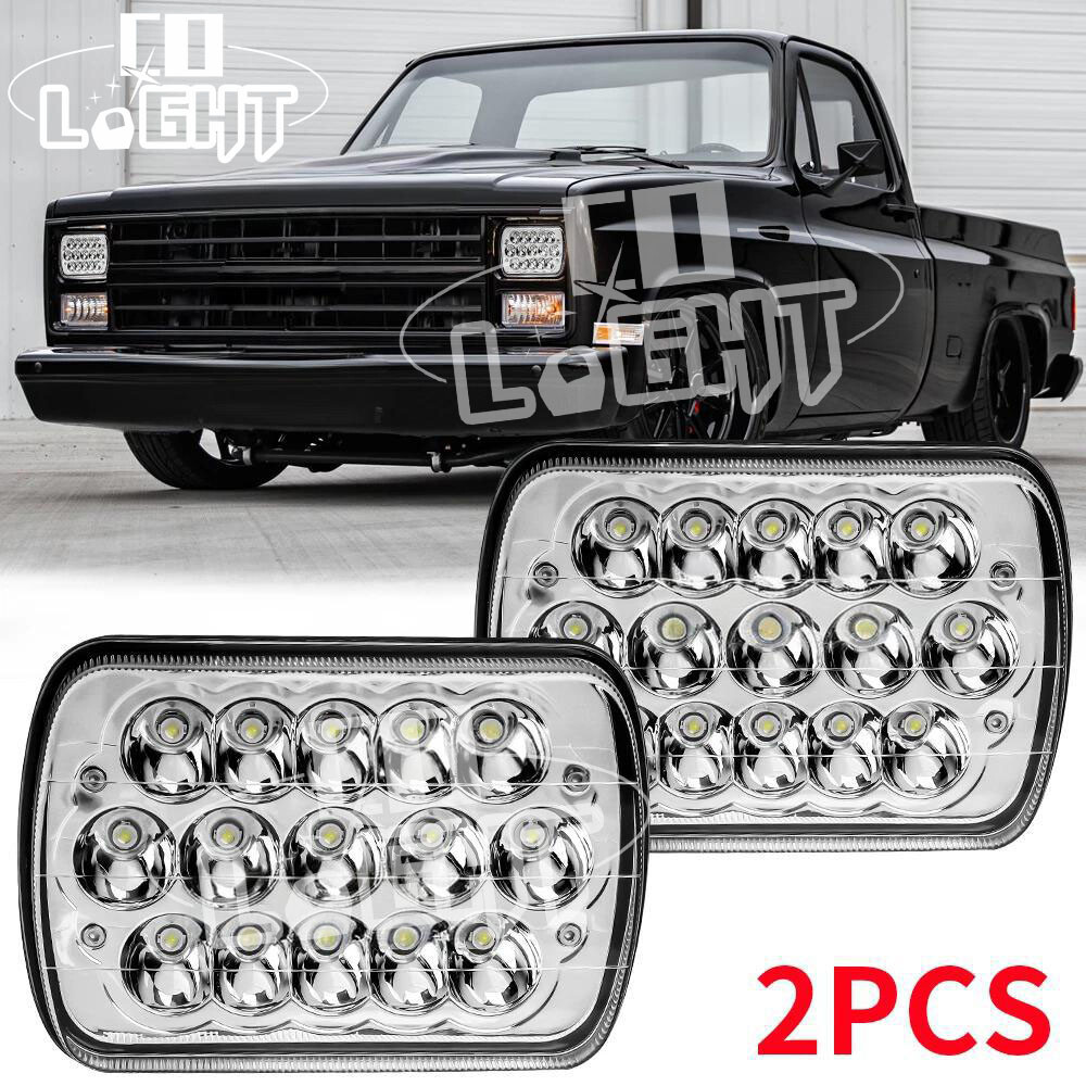 Pair 7×6 inch Led Headlights High Low Beam Fit Chevrolet C10 C20 C30 K10 K20 K30