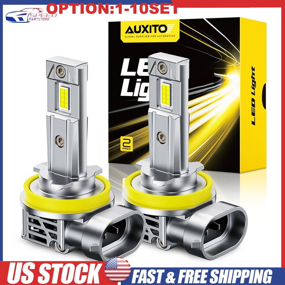 AUXITO H11 H8 H9 LED Headlight Bulb High Low Beam Super Bright 6000K White 2-20X