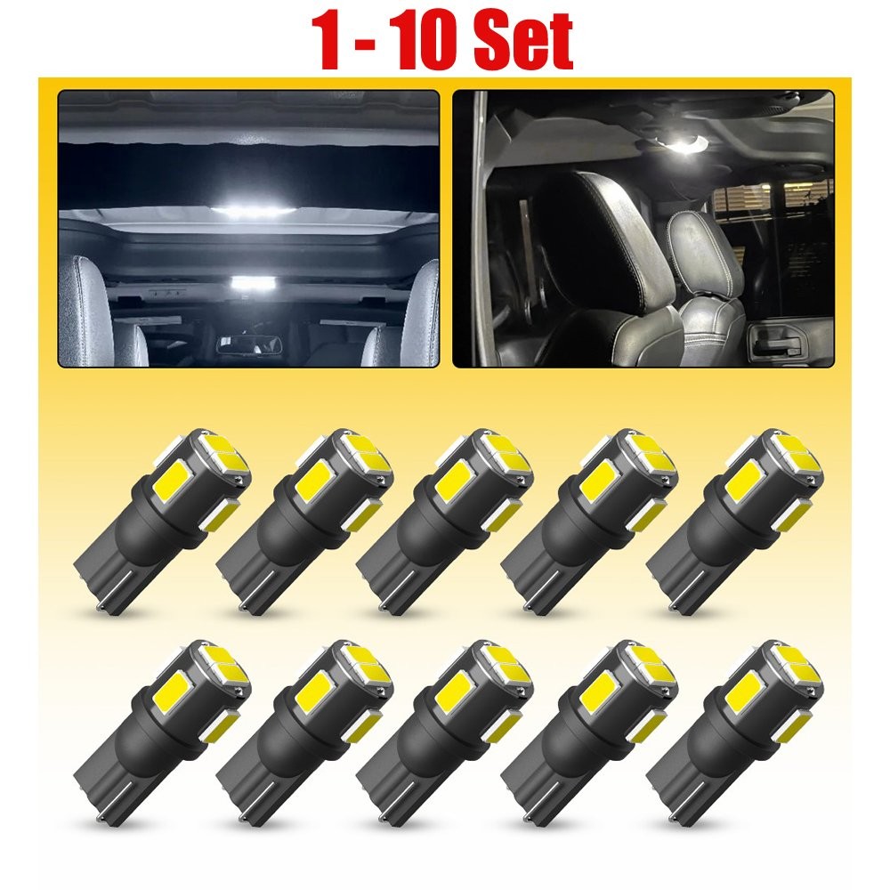 10-100x AUXITO LED Bulb T10 168 194 W5W 6000K 2825 5630SMD White Interior Light