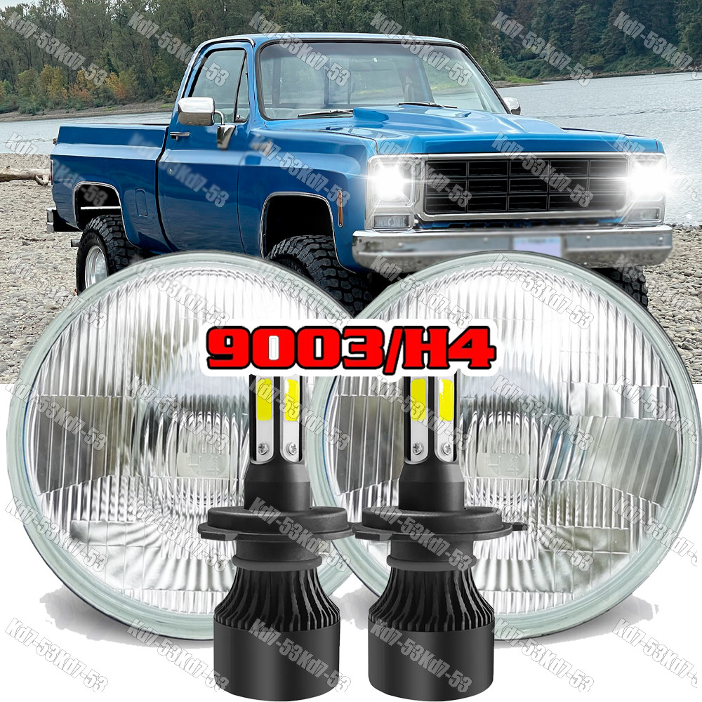 Pair 7″ Round LED Headlights Hi/Lo Beam For Chevy C10 C20 Pickup LUV Camaro Nova
