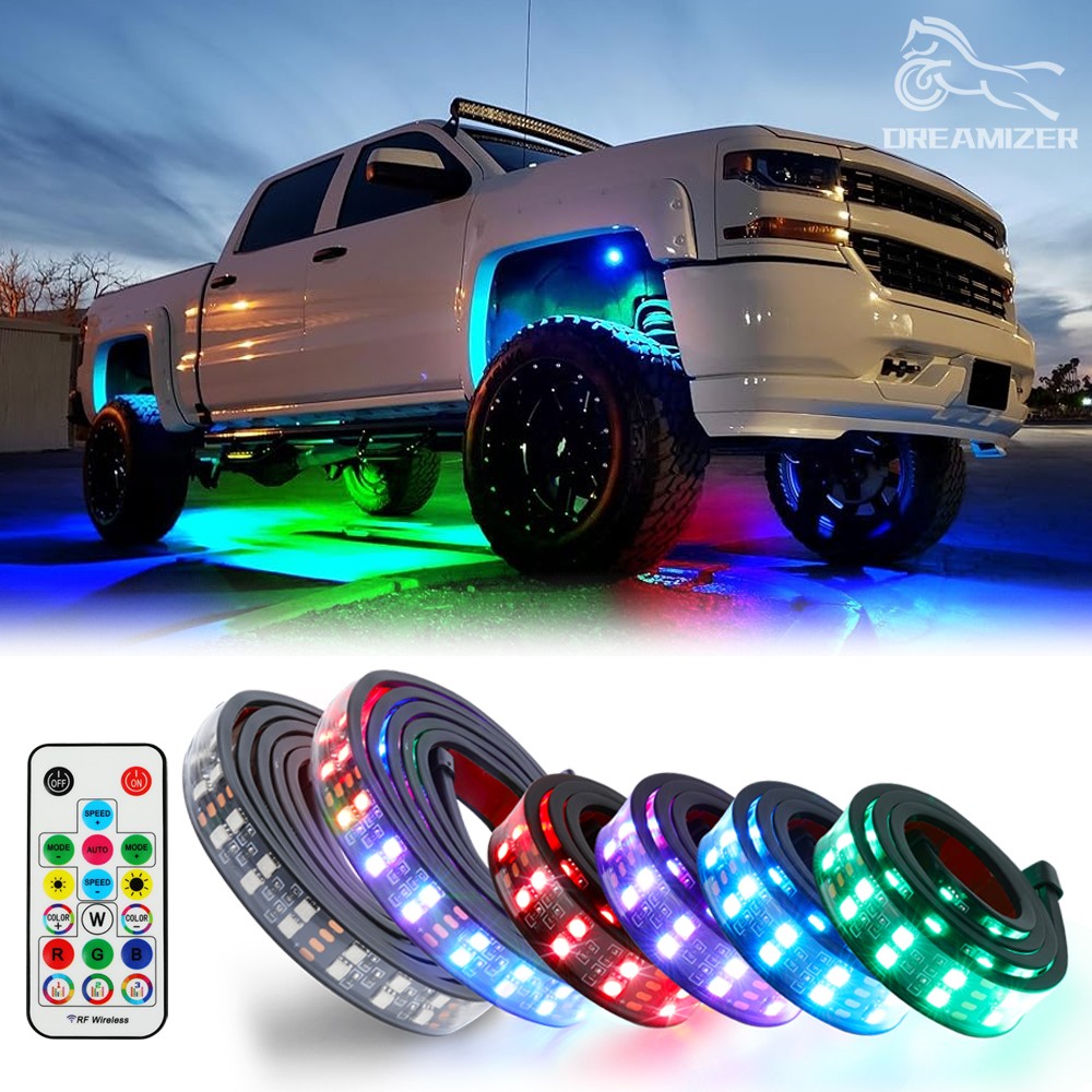 Underglow Double Row RGB LED Strip Light APP Remote For Chevy Silverado 1500