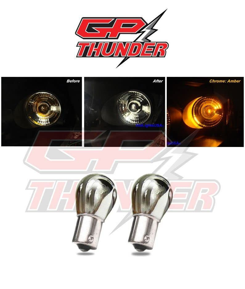 GP Xtreme 1156 7506 PY21W Chrome Silver Stealth Light Bulbs Amber Turn Signal