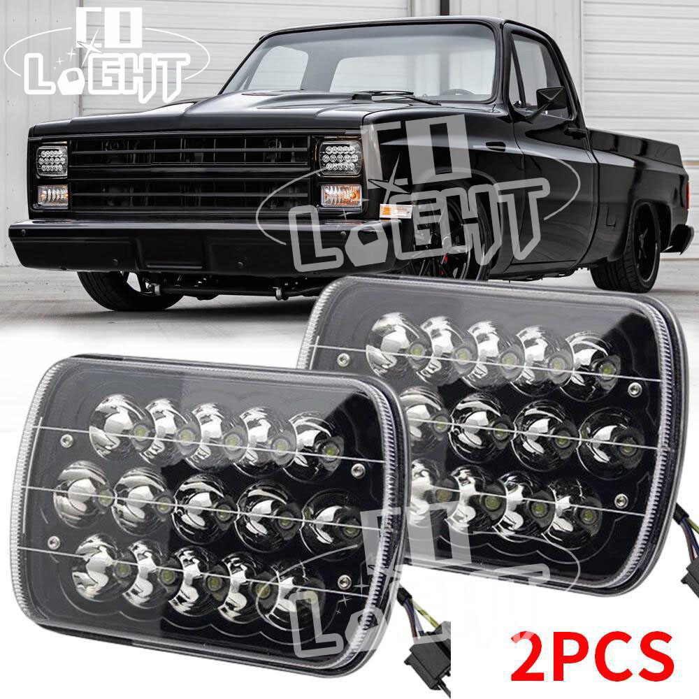 Pair 7×6 inch Led Headlights High Low Beam Fit Chevrolet C10 C20 C30 K10 K20 K30