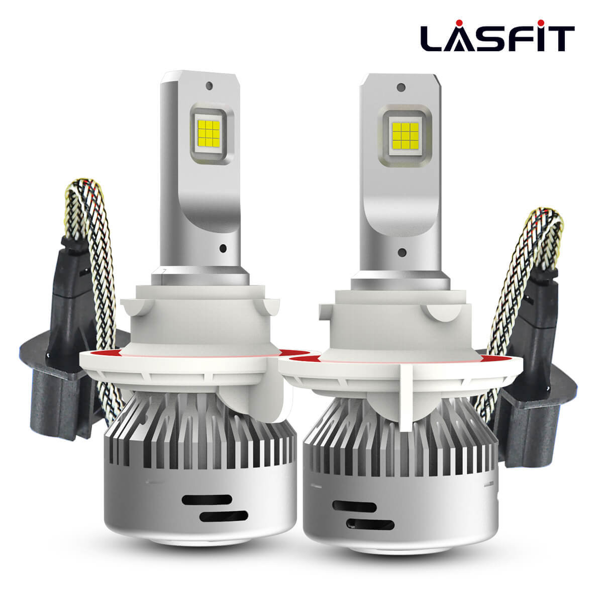LASFIT H13 9008 LED Headlight bulb 6000LM Bright Conversion Kit Pure White 6000K