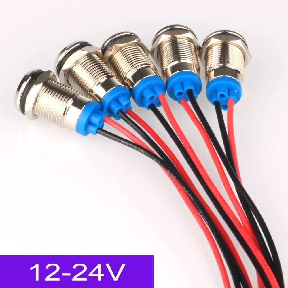 Energy-Efficient 5pcs LED Signal Lamp Set – Waterproof Metal Lights 12-24V AC/DC
