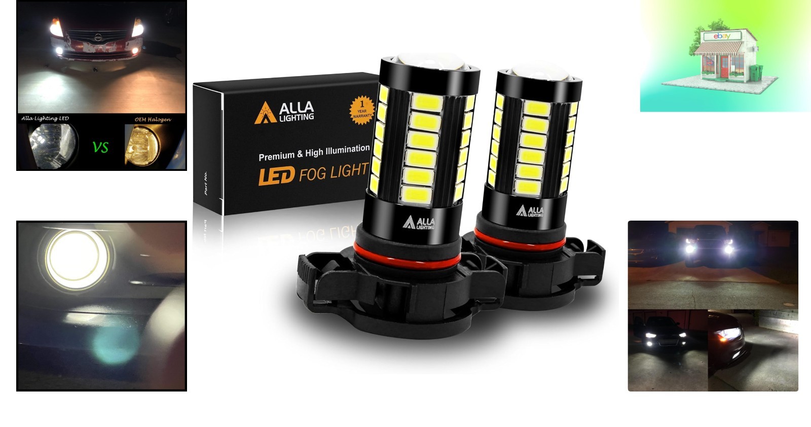 Upgrade Your Fog Lights: 2504 LED Bulbs, 6000K White Light, Long Life 30,000 hrs