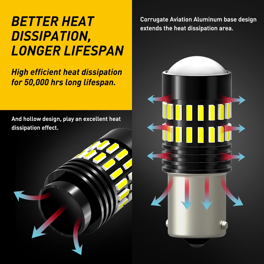 AUXITO Super Bright White 1156 RV Trailer 48-SMD LED 1141 Interior Light Bulbs