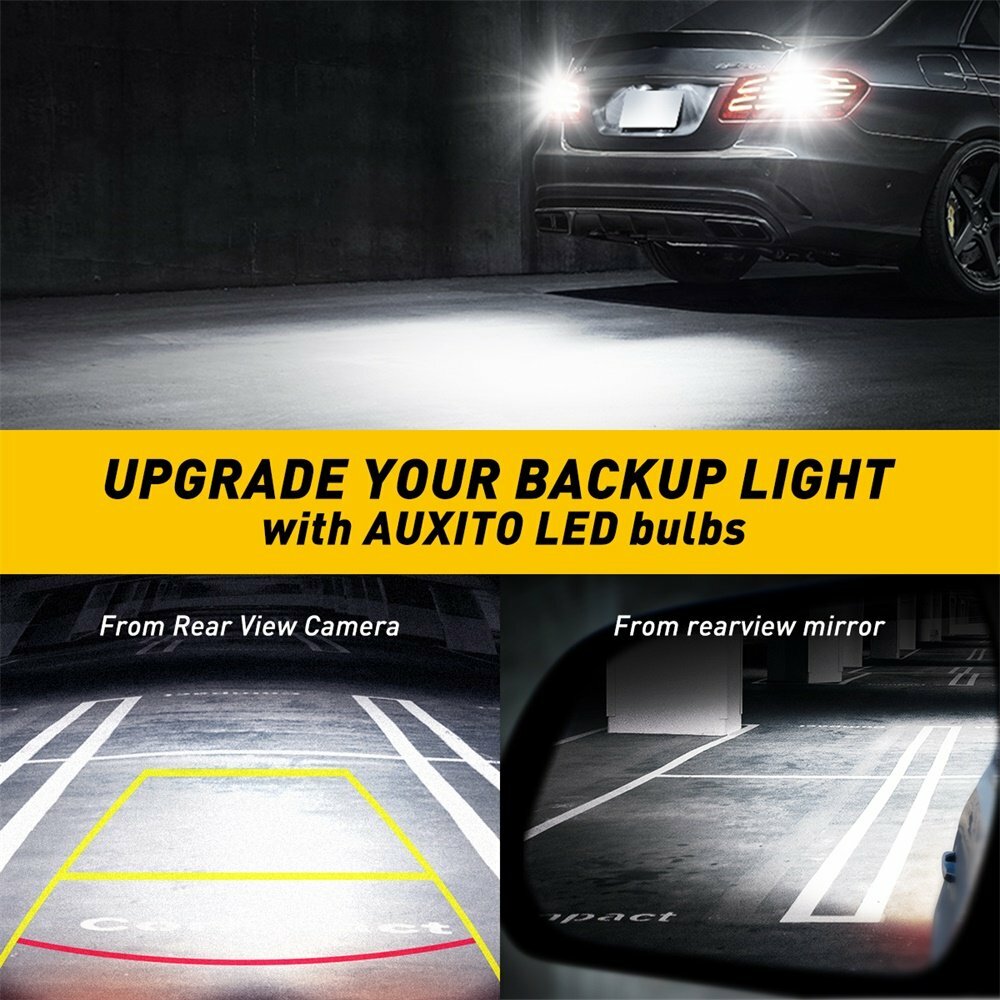 4Pc LED Reverse Light T15 921 912 W16W Backup Tail Bulb 6500K Xenon White 2400LM
