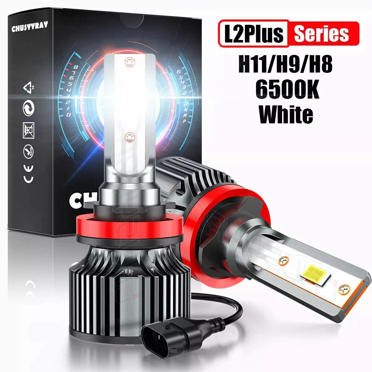 H11 LED Headlight Super Bright Bulbs Kit 6500K White 36000LM High/Low Beam