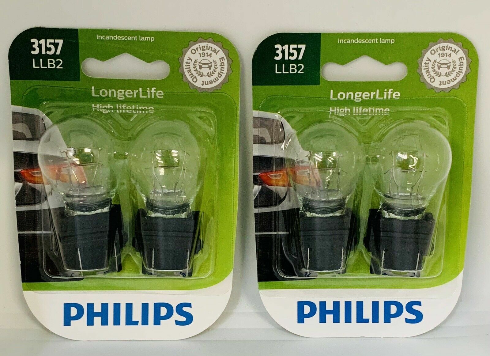 LOT OF 4 — Philips 3157LLB2 3157 Tail Light Bulb for 30144 73245 BP3157LL
