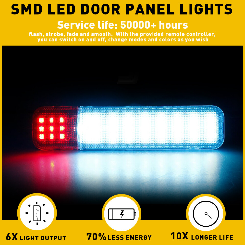 For Chevy Silverado Tahoe Suburban Sierra Front L+R Door Reflector Light Panel F