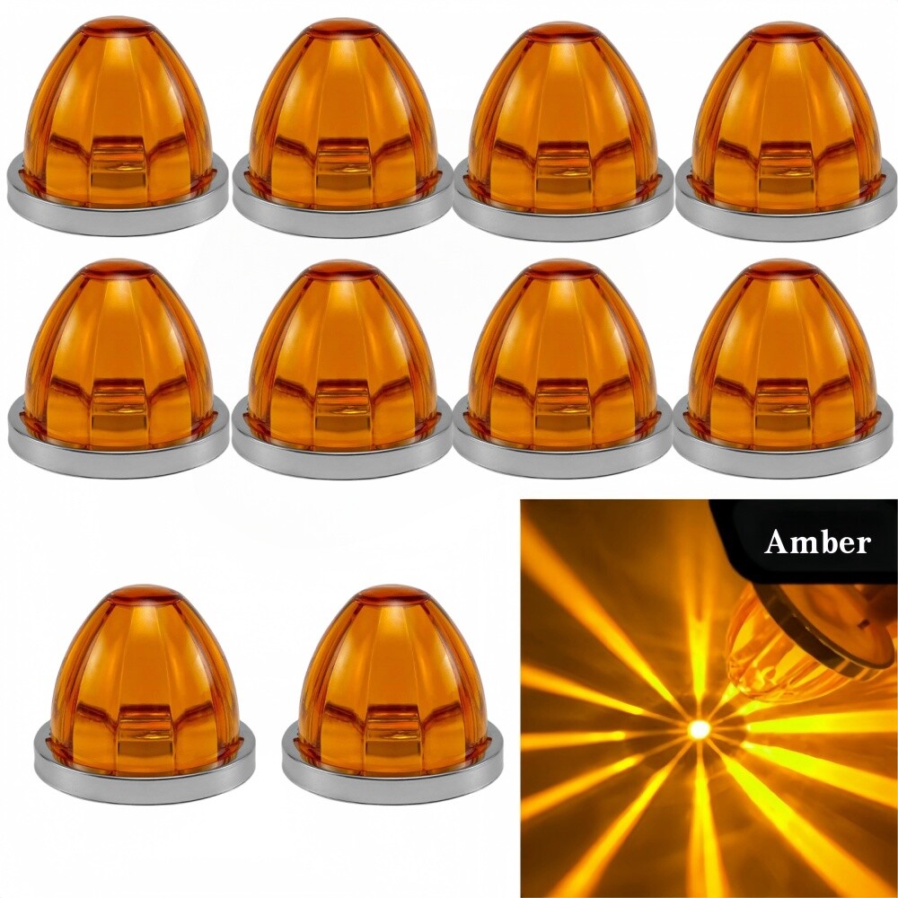 10Pcs LED Watermelon Lights Indicator Side Marker Signal Clearance Truck Trailer