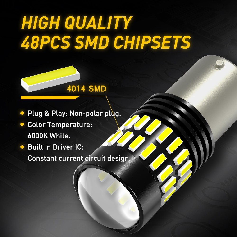 1156 Ba15s Led White Bayonet 382 Bulbs P21w Fog Car Brake Stop Tail Light Cob